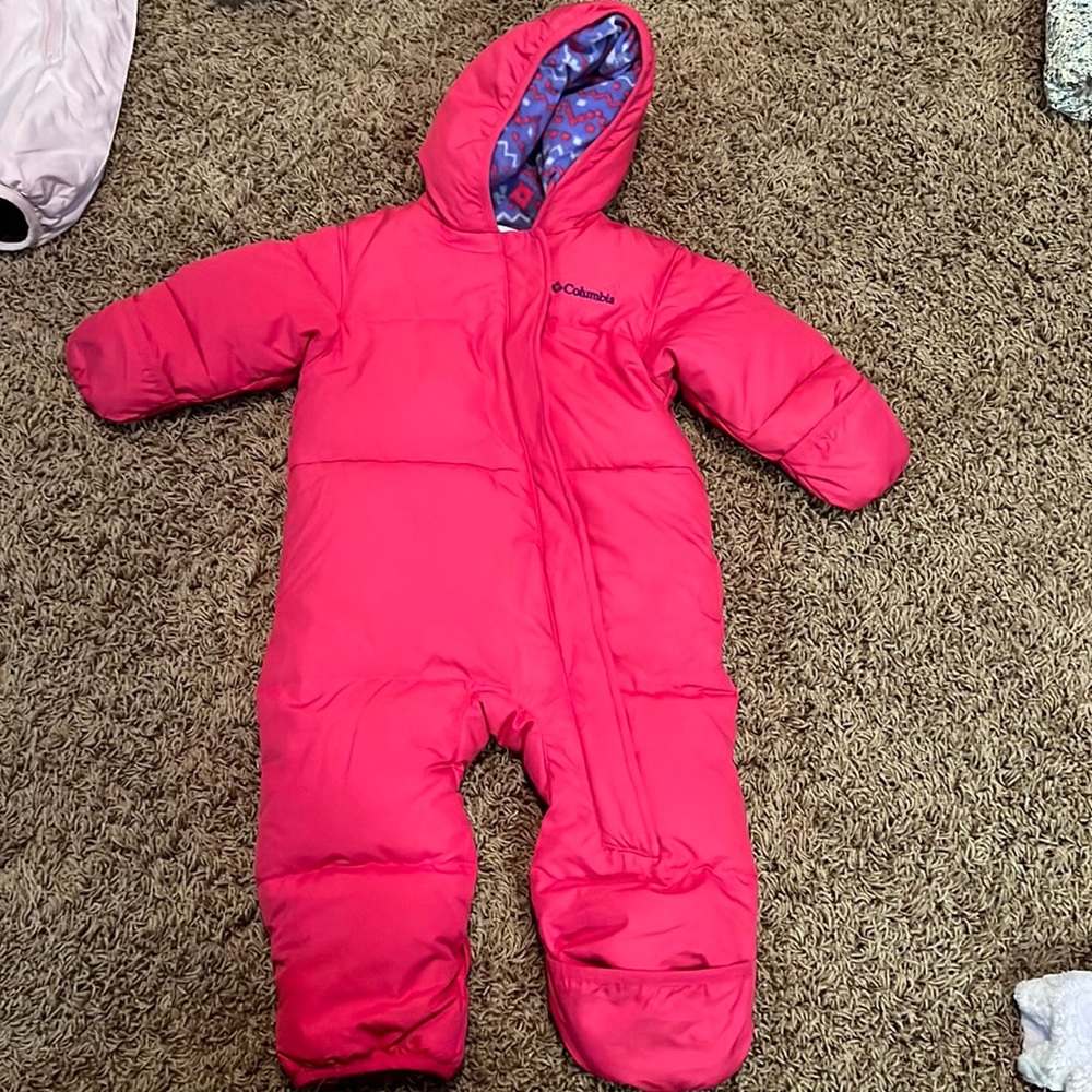Columbia Snow Bunny suit, hot pink 12-18 months